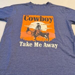 Cowboy Graphic Blue Tee
